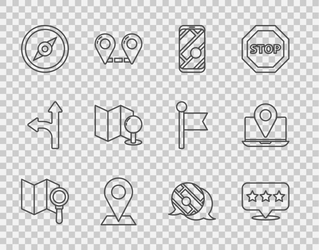 Set line search location map pointer with star vektorbild