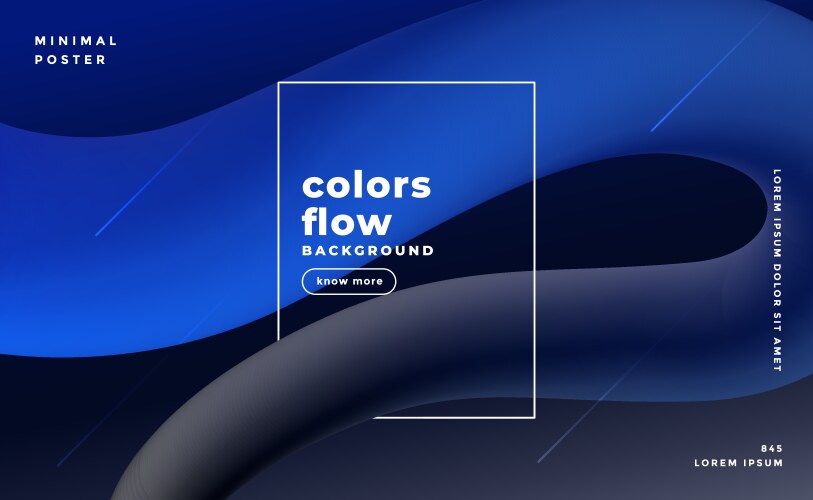 Abstract 3d dark background with fluid loop effect vector image