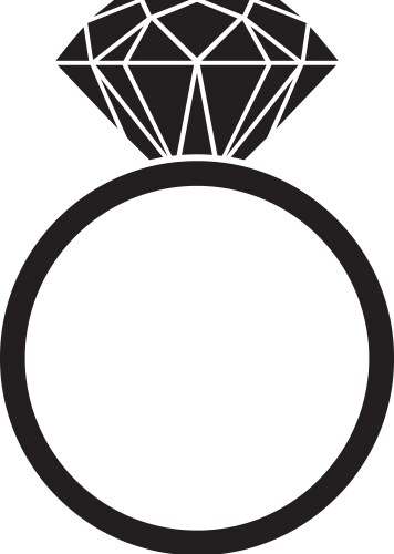 Elegant black diamond ring Royalty Free Vector Image