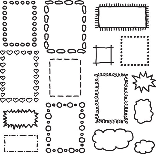 Hand Drawn Frames & Borders Vector Image