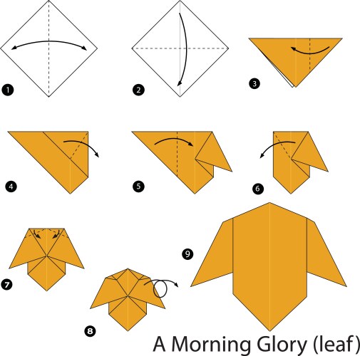 Flat design origami instructions Royalty Free Vector Image