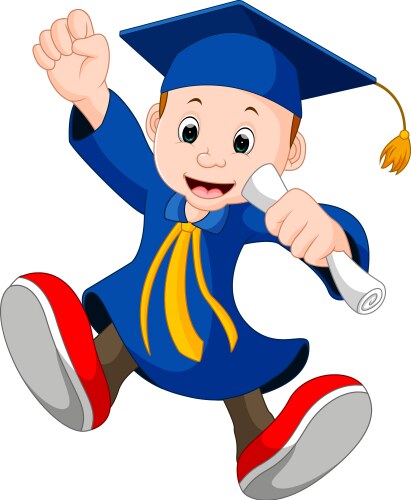 Happy boy after graduation Vector Image