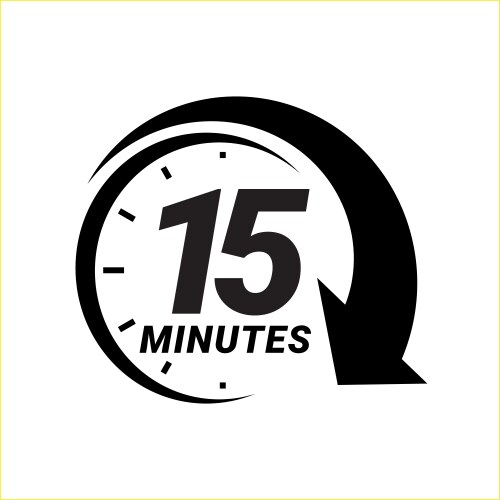 Minute timer icons sign for fifteen minutes vector image