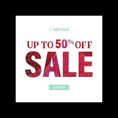 Sale poster with glitter vector image