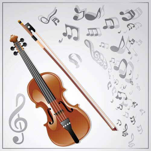 A violin on white background Royalty Free Vector Image