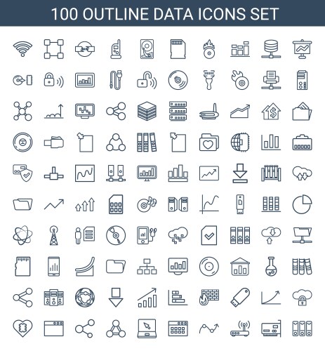 100 data icons (36911897) – Free Vector | VectorStock