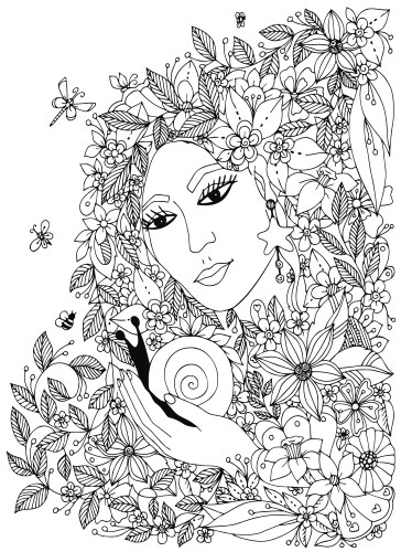 Elegant Woman with Snail Vector Image