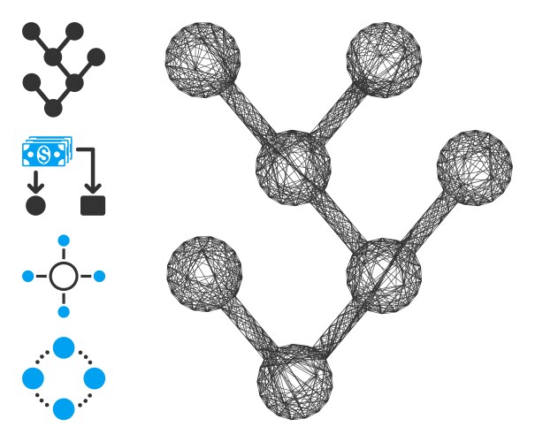 Hatched binary tree mesh vektorbild