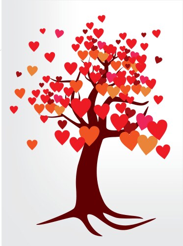 Two enamored under a love tree Royalty Free Vector Image