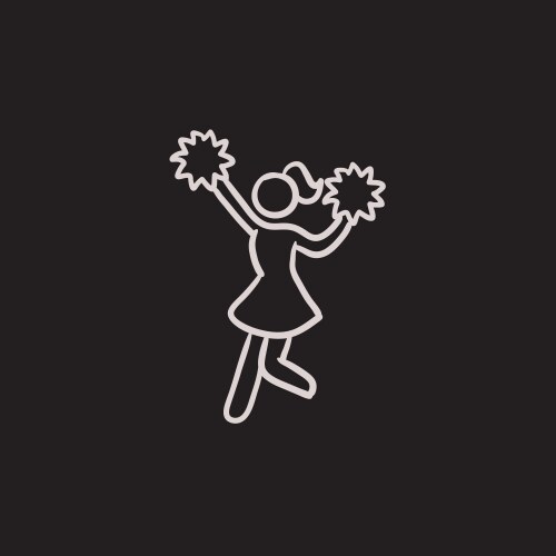 Cheerleader sketch icon Vector Image