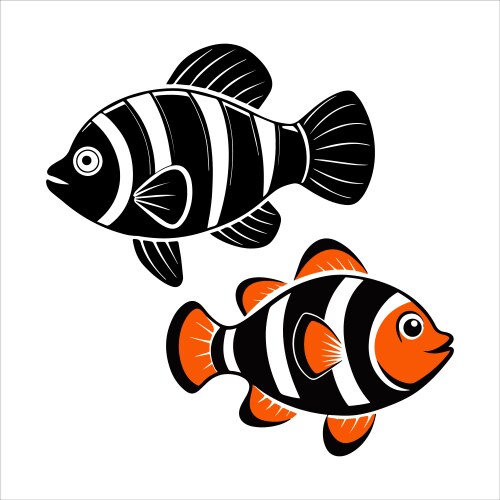 Clownfish silhouette Vector Image