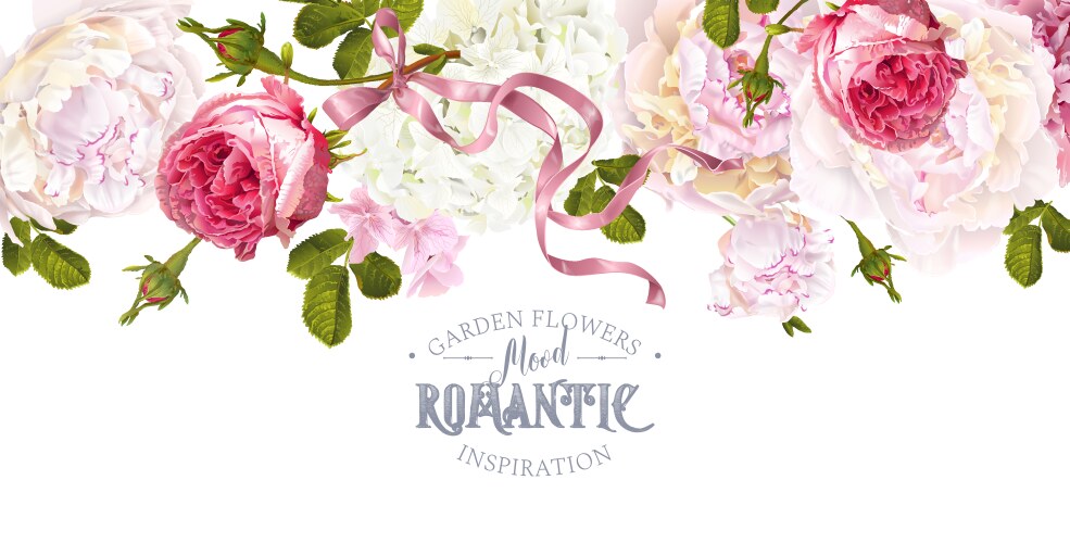 Romantic garden composition Royalty Free Vector Image