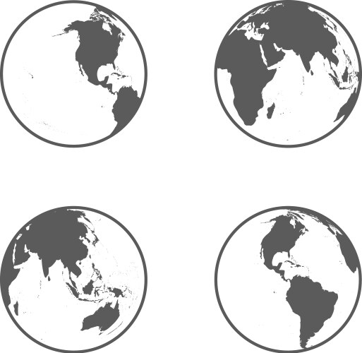 Globe icon set vector image