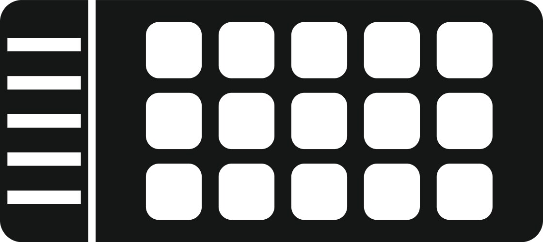 Black and white synthesizer keyboard icon Vector Image