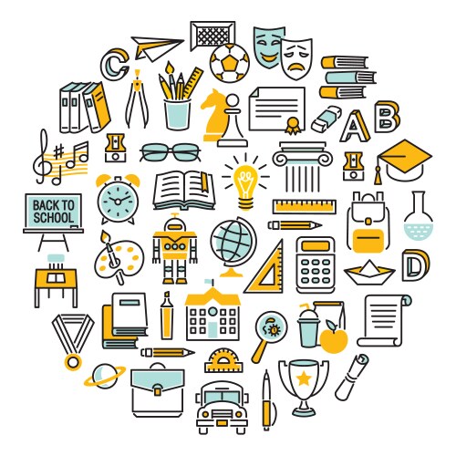 Education doodle set Royalty Free Vector Image