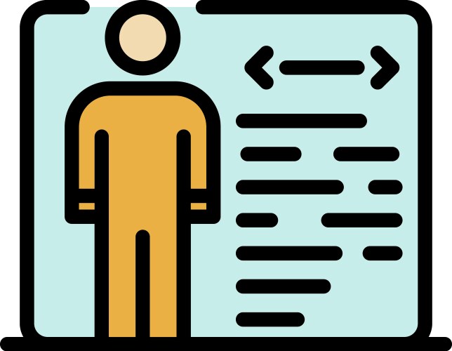 Man and window with code icon color outline vektorbild