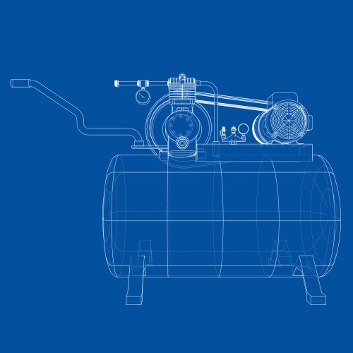 Outline air compressor Royalty Free Vector Image