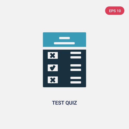 Two color test quiz icon from user interface vector image