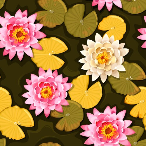 Blooming lotus seamless Vector Image