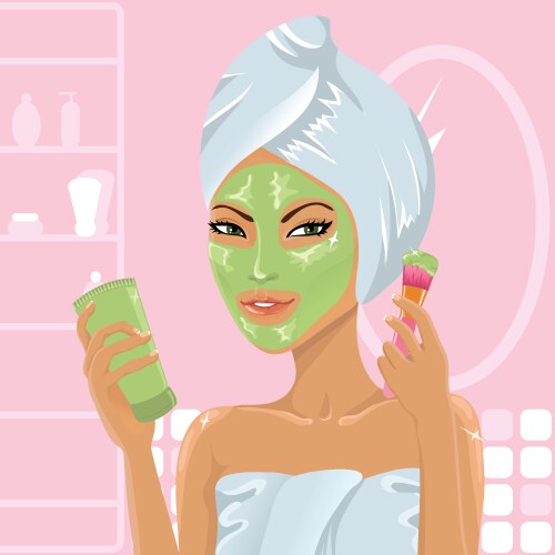 Facial spa Royalty Free Vector Image - VectorStock