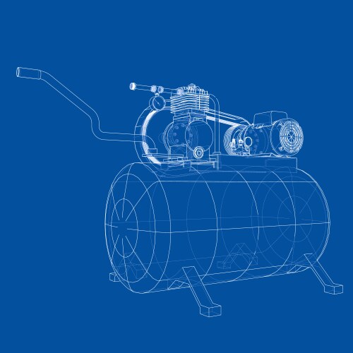 Outline air compressor Royalty Free Vector Image