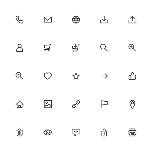Modern UI Icon Set - Web & App vector image