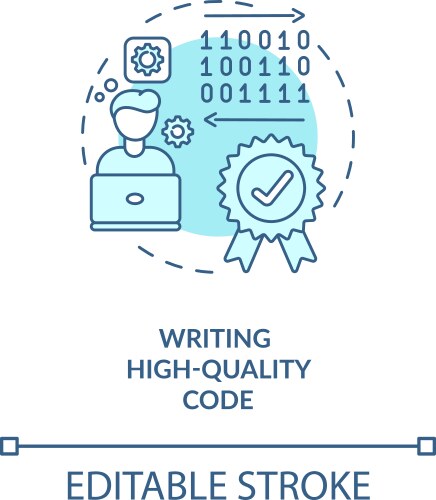 Writing high quality code concept icon vector image