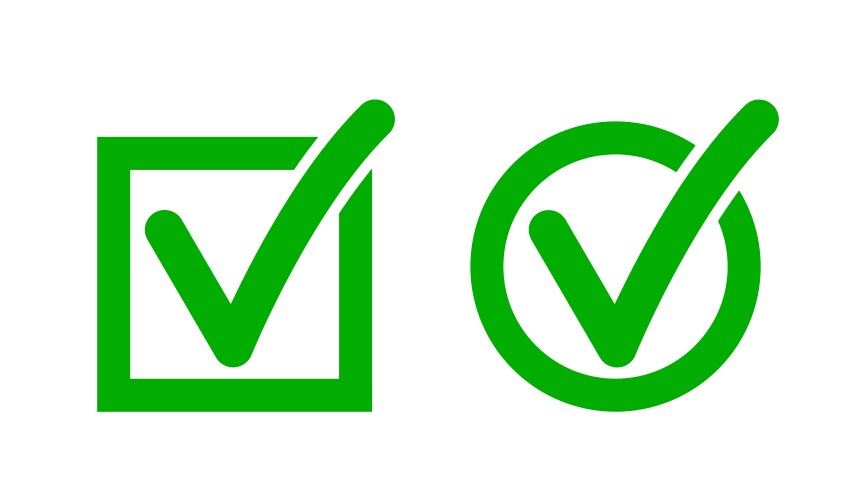 Green Check Mark Box Check List Button Icon Check Mark Box Sign Stock