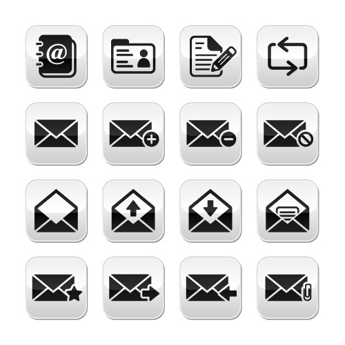 Key Mail Icon Email icon set Royalty Free Vector Image - VectorStock