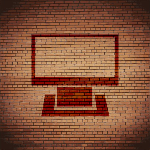 Computer flat modern web button and space for your vector image
