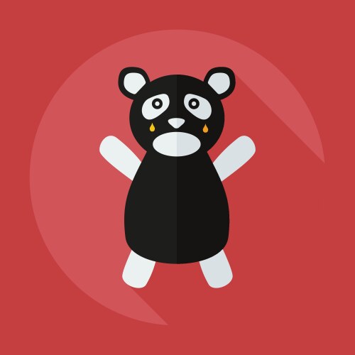 Flat modern design with shadow icons panda crying vector image