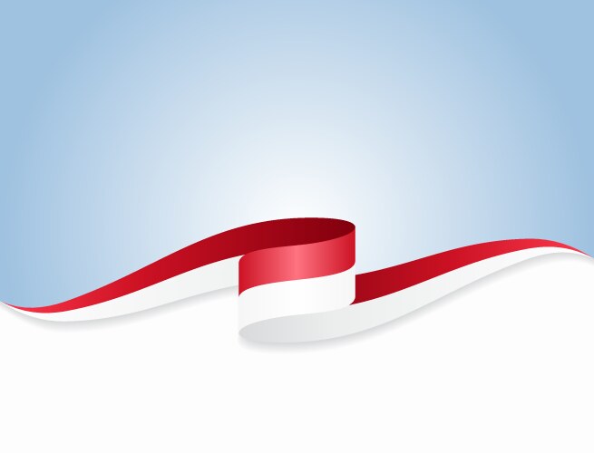 indonesian flag wavy abstract background vector image