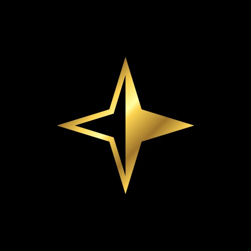 Gold abstract star on black background – Royalty-Free Vector | VectorStock