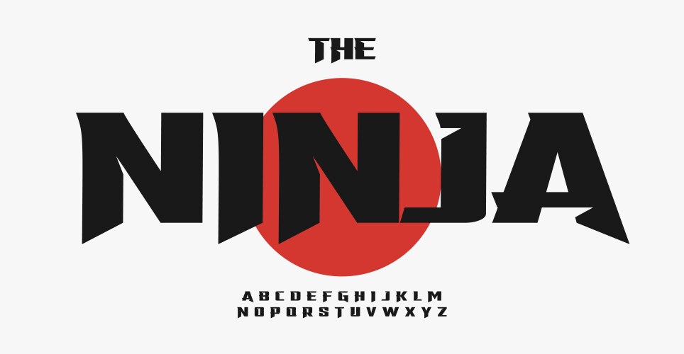 Bold Ninja Font - Sharp & Angular vector image