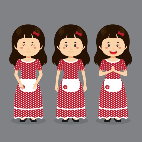 Chile character with various expression vector image