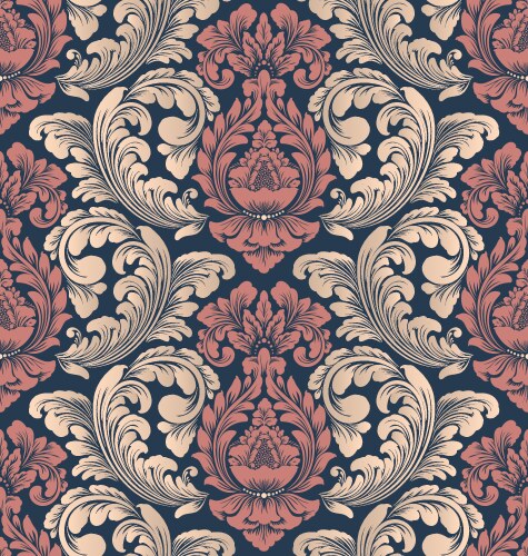 Damask seamless pattern element classical vector image