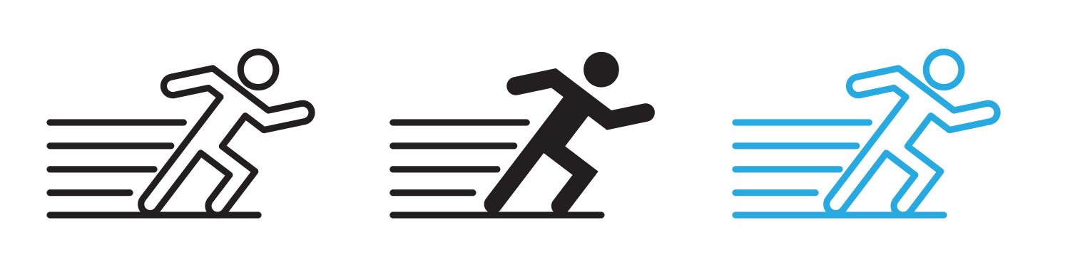 Man fast run icon line art vector image