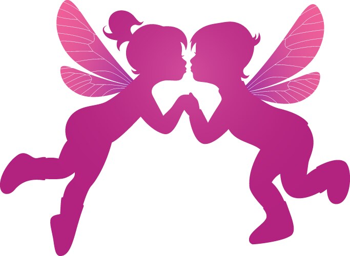Cute pink fairy with butterfly Royalty Free Vector Image