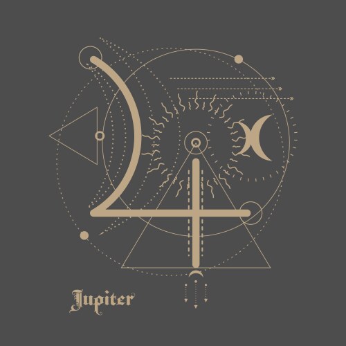 zodiac and astrology symbol of the jupiter planet vector image