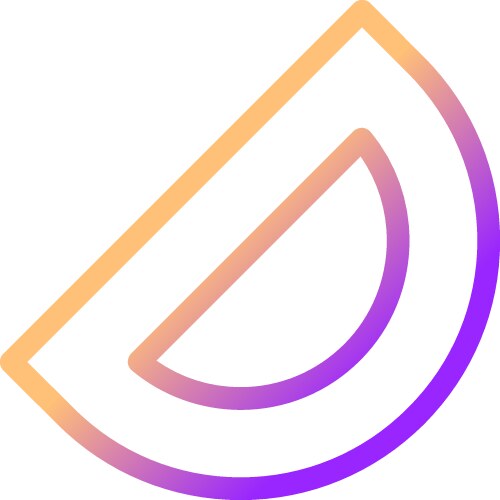 Protractor pixel perfect gradient linear ui icon vector image