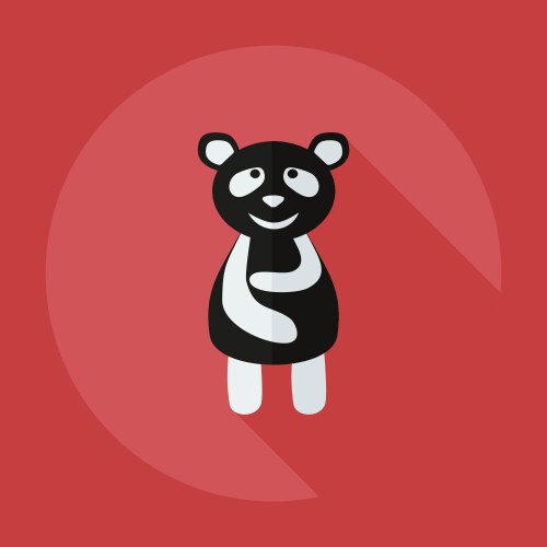 Flat modern design with shadow icons panda is sick vector image