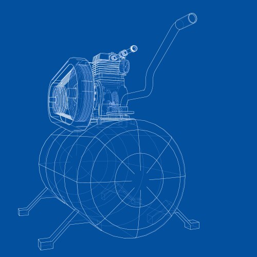 Gas compressor blueprints Royalty Free Vector Image