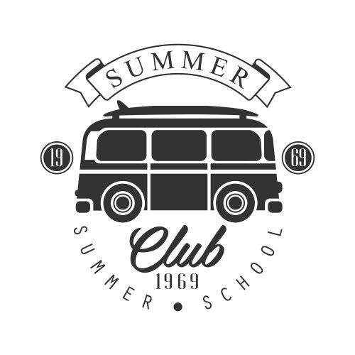 summer club since 1965 school logo vector image