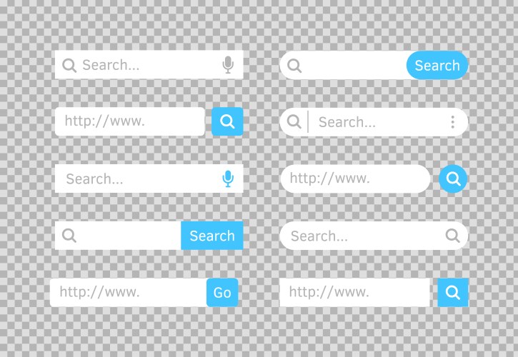 Search bar website ui set searching element vector image