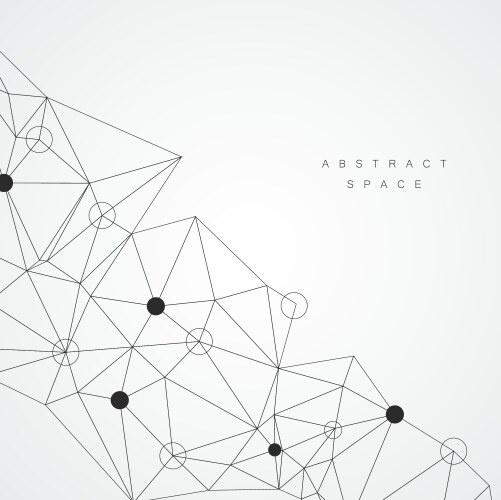 Abstract connection structure with dots and lines vector image