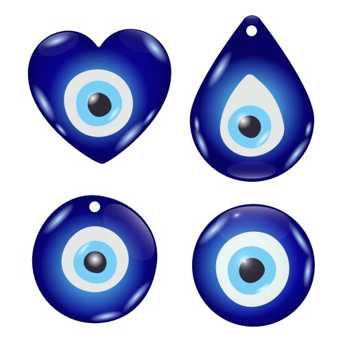 Evil eye amulet blue oriental protection talisman vector image