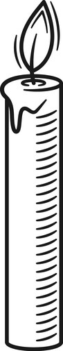 Single Church Candle Doodle Vector Image