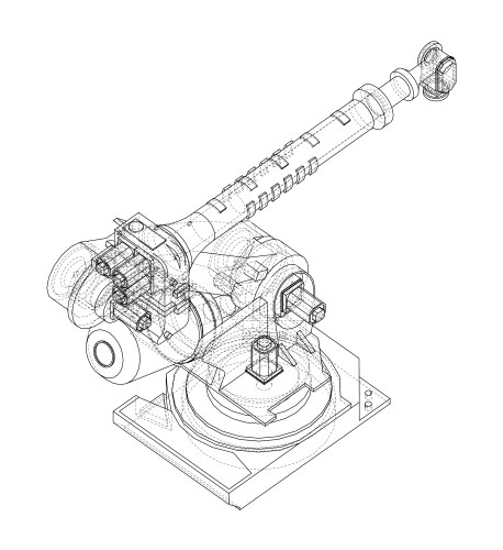 industrial robotic arm vector image