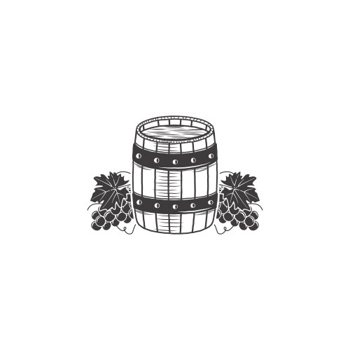 Hand drawing wood barrel Royalty Free Vector Image