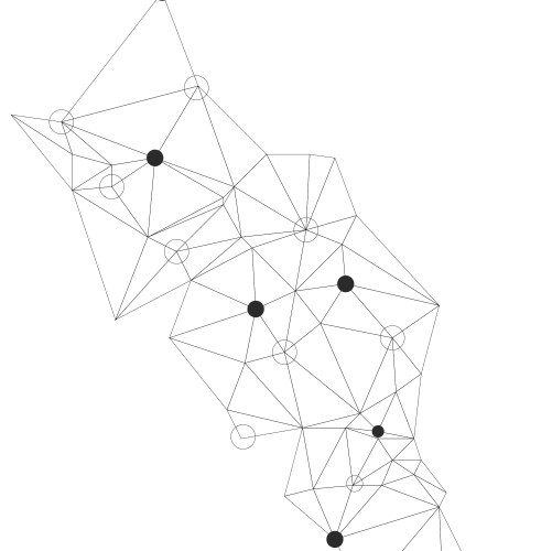 Abstract connection structure with dots and lines vector image